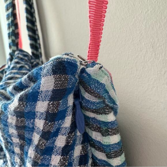 Anthropologie Maeve Waverly Dress One-Shoulder Checkered gingham midi asymmetric - Picture 12 of 16